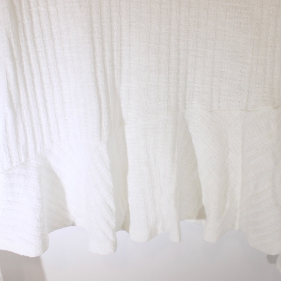 MAEVE Anthropologie Ivory Cowl Neck Peplum Thin Knit Long Sleeve Top Size M - Picture 4 of 12